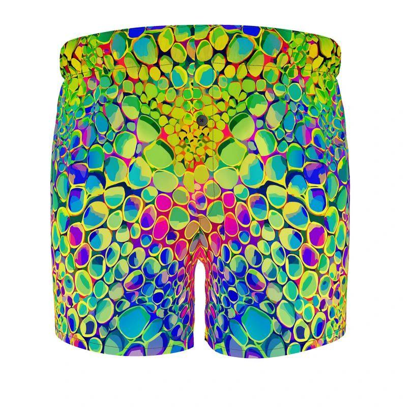 Cell Bloom AOP Boxer Shorts | Premium Handmade Microfiber Loungewear — Psychedelic Neon Cellular Print Underwear for Maximalist Comfort