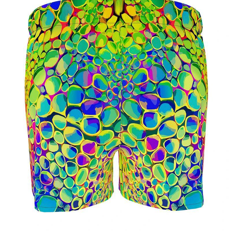 Cell Bloom AOP Boxer Shorts | Premium Handmade Microfiber Loungewear — Psychedelic Neon Cellular Print Underwear for Maximalist Comfort
