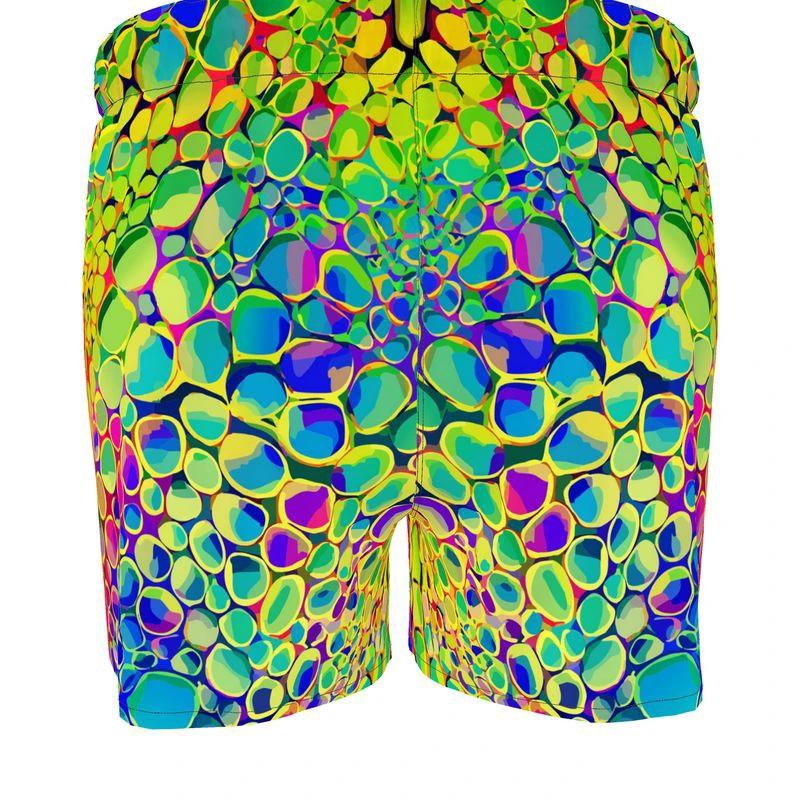 Cell Bloom AOP Boxer Shorts | Premium Handmade Microfiber Loungewear — Psychedelic Neon Cellular Print Underwear for Maximalist Comfort