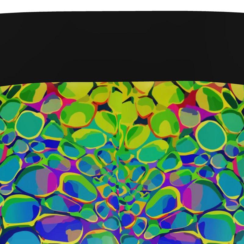Cell Bloom AOP Boxer Shorts | Premium Handmade Microfiber Loungewear — Psychedelic Neon Cellular Print Underwear for Maximalist Comfort