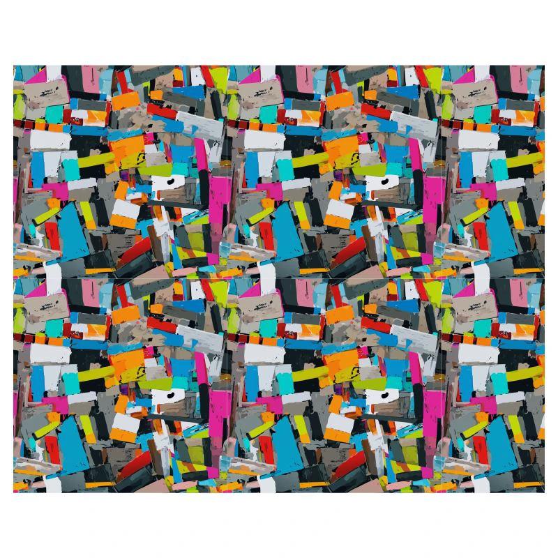 Paint Pile Premium AOP Baseball Cap | Handmade 6-Panel Designer Streetwear Hat — Neon Abstract Painted Collage Print, Curved Peak