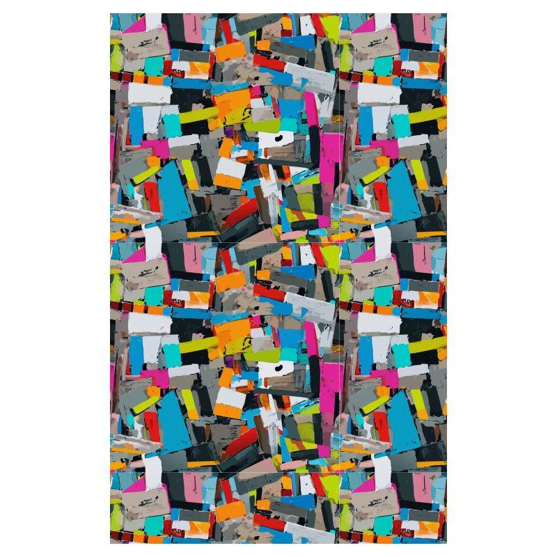 Paint Pile Premium AOP Baseball Cap | Handmade 6-Panel Designer Streetwear Hat — Neon Abstract Painted Collage Print, Curved Peak