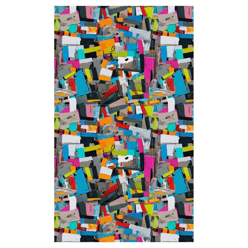 Paint Pile Premium AOP Baseball Cap | Handmade 6-Panel Designer Streetwear Hat — Neon Abstract Painted Collage Print, Curved Peak