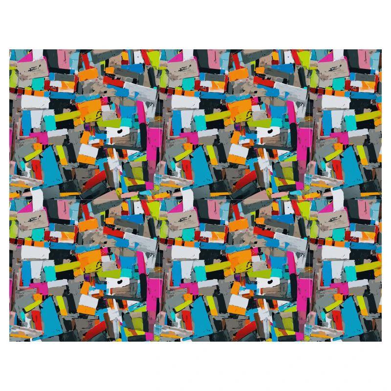 Paint Pile Premium AOP Baseball Cap | Handmade 6-Panel Designer Streetwear Hat — Neon Abstract Painted Collage Print, Curved Peak
