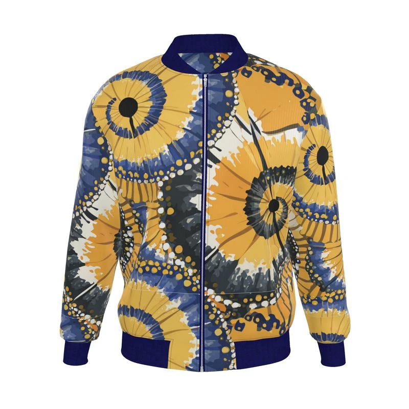 Jellyfish Bloom Reversible Silk Bomber | Abstract Art Jacket