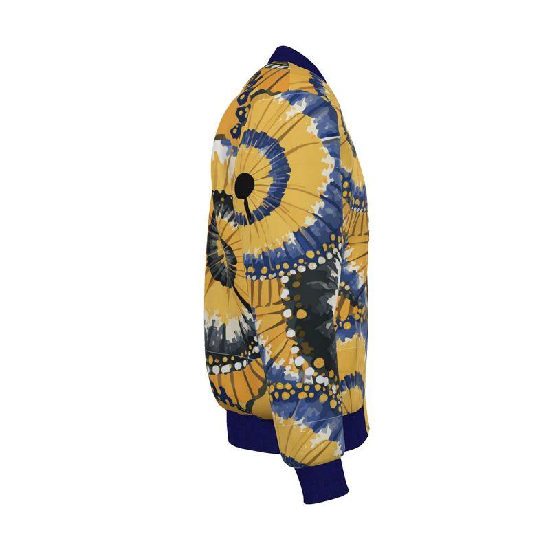 Jellyfish Bloom Reversible Silk Bomber | Abstract Art Jacket