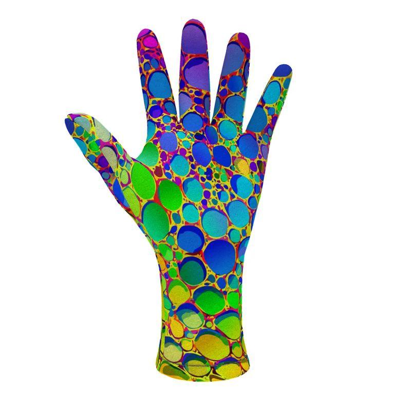 Maximalist Winter Gloves for Cold-Weather Self-Expressers — Abstract AOP Polar Fleece, Festival Winter Accessory, Bold Print Handwear