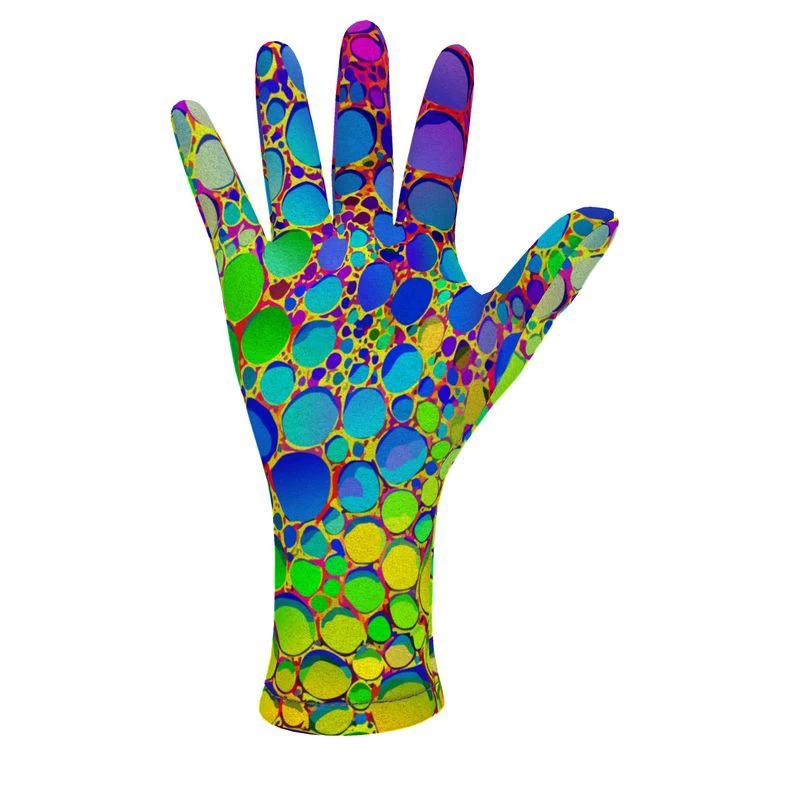 Maximalist Winter Gloves for Cold-Weather Self-Expressers — Abstract AOP Polar Fleece, Festival Winter Accessory, Bold Print Handwear