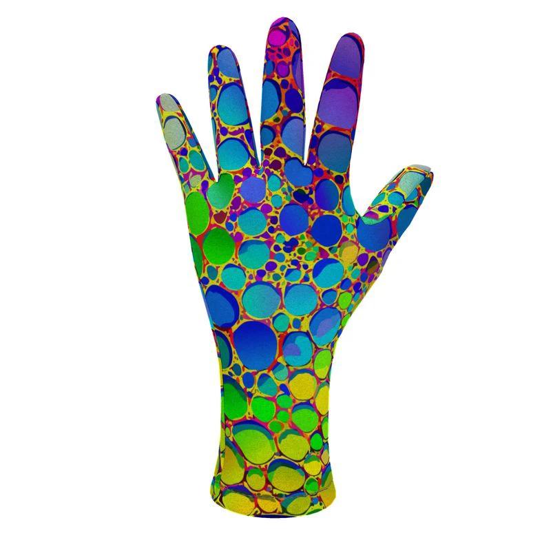 Maximalist Winter Gloves for Cold-Weather Self-Expressers — Abstract AOP Polar Fleece, Festival Winter Accessory, Bold Print Handwear