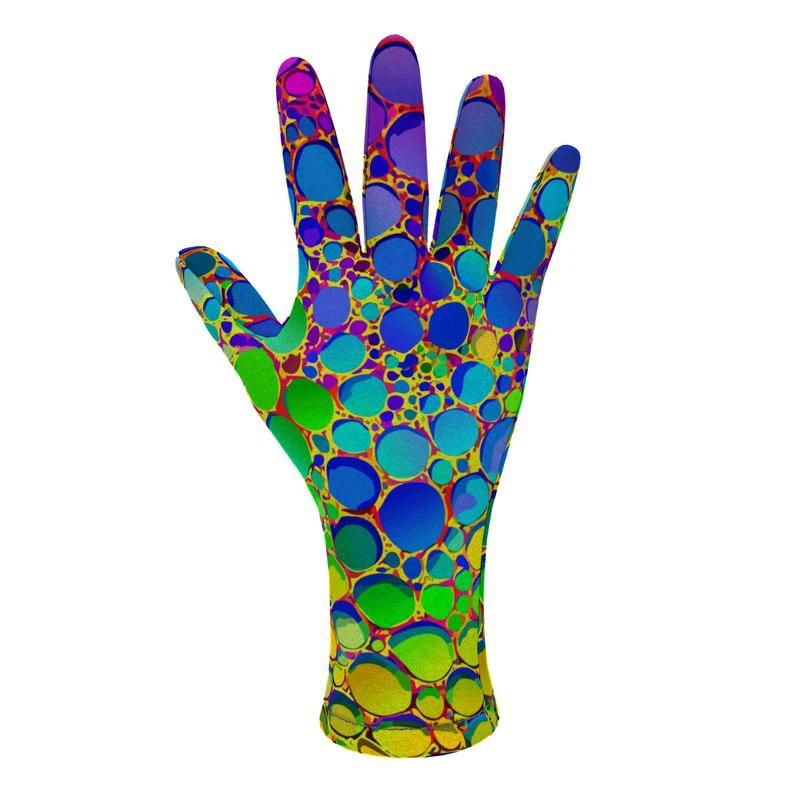 Maximalist Winter Gloves for Cold-Weather Self-Expressers — Abstract AOP Polar Fleece, Festival Winter Accessory, Bold Print Handwear