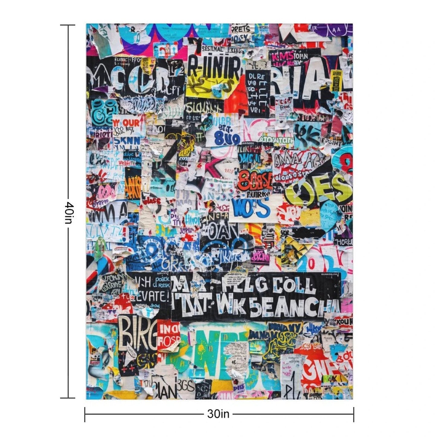 Maximalist AOP Flannel Throw Blanket 30"×40" | 280gsm Bold Full-Bleed Print — Statement Couch Throw, Wall Tapestry
