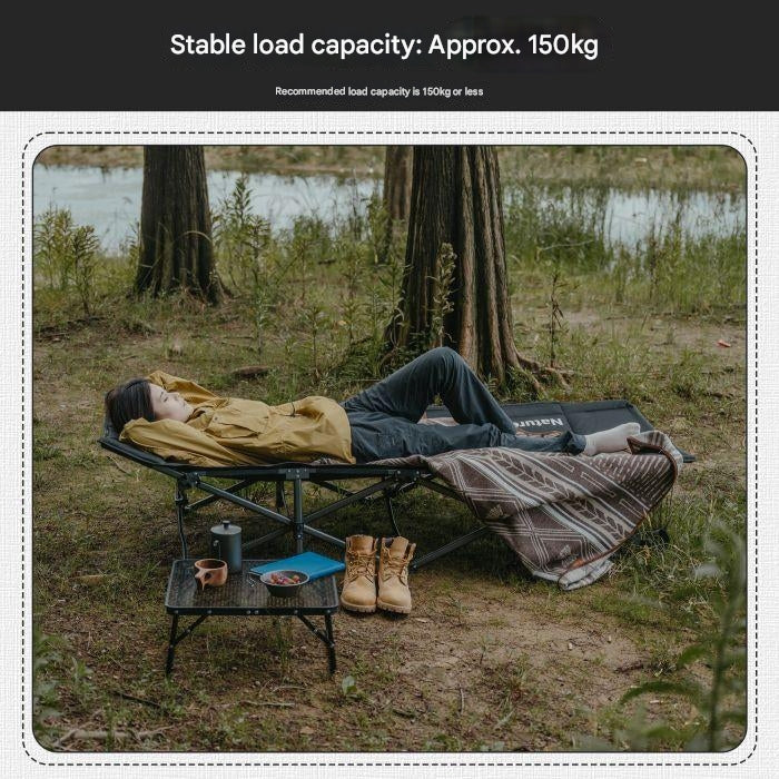 Naturehike Foldable Cot Bed Outdoor Compact Integrated Storage Lightweight Load Capacity 150kg Breathable No Assembly Required Iron Pipe Camping