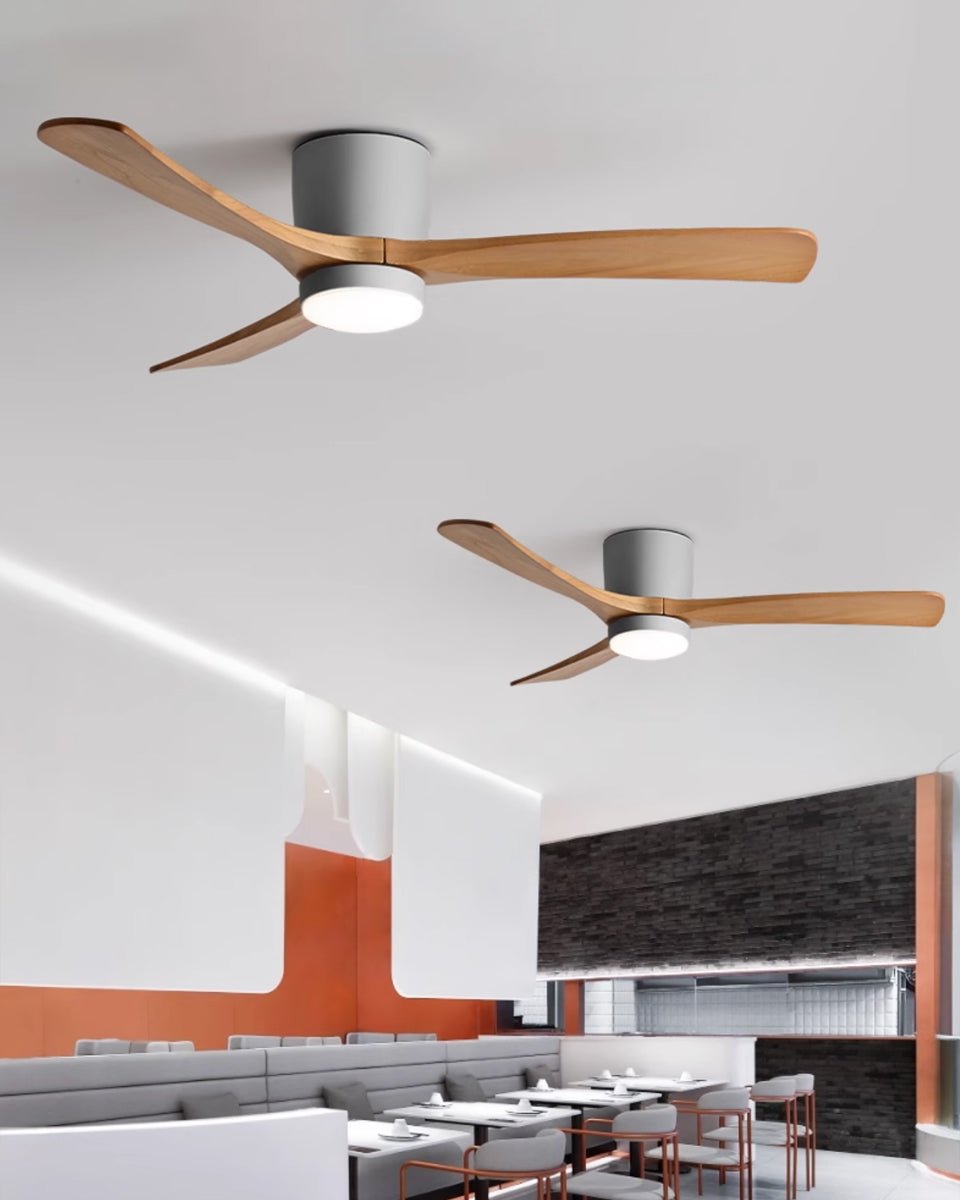 Wood Blade Ceiling Fan Ceiling Light With Remote Control
