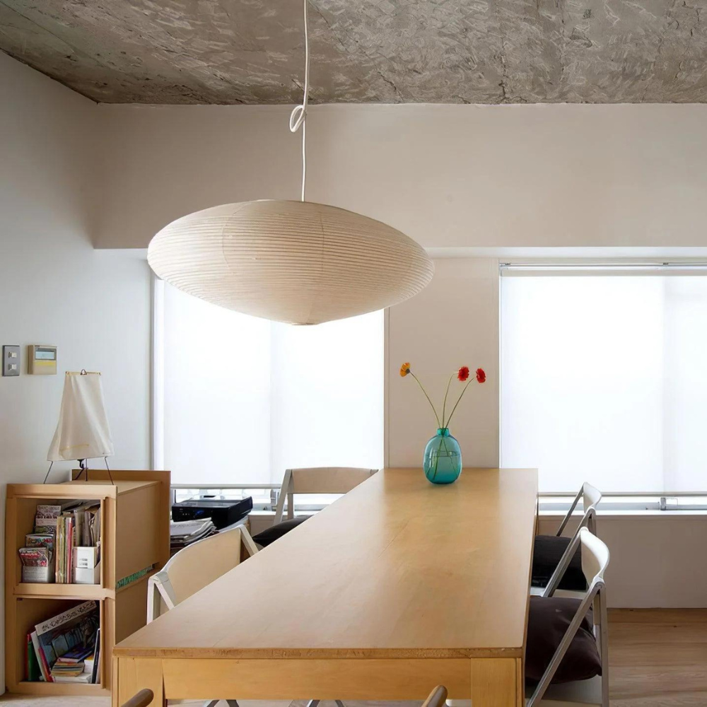 Japandi Paper Pendant Light With Xuan Paper Shade