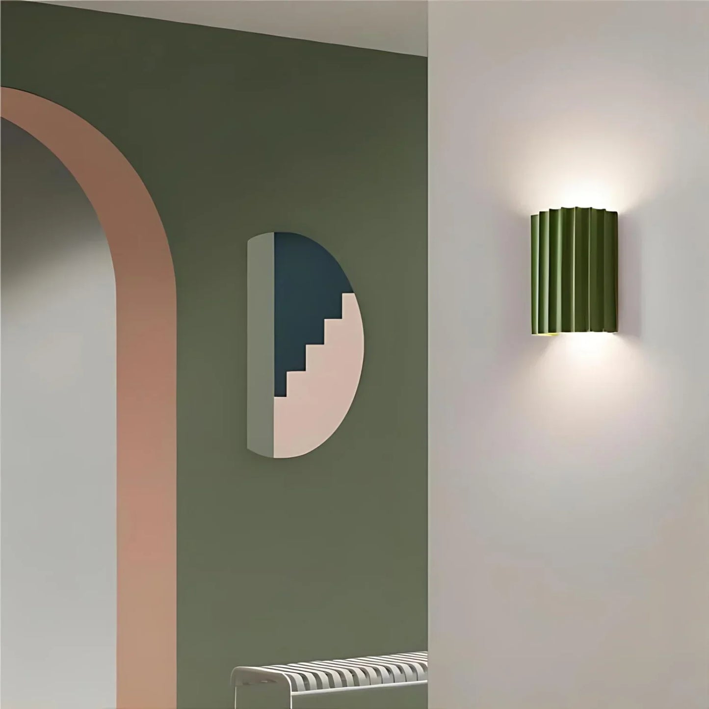 Nordic Resin Plaster Shade Wall Light With Up And Down Glow