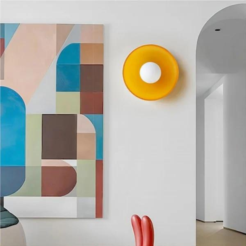 Scandinavian Glass Disc Ceiling Light With Flush Mount Design