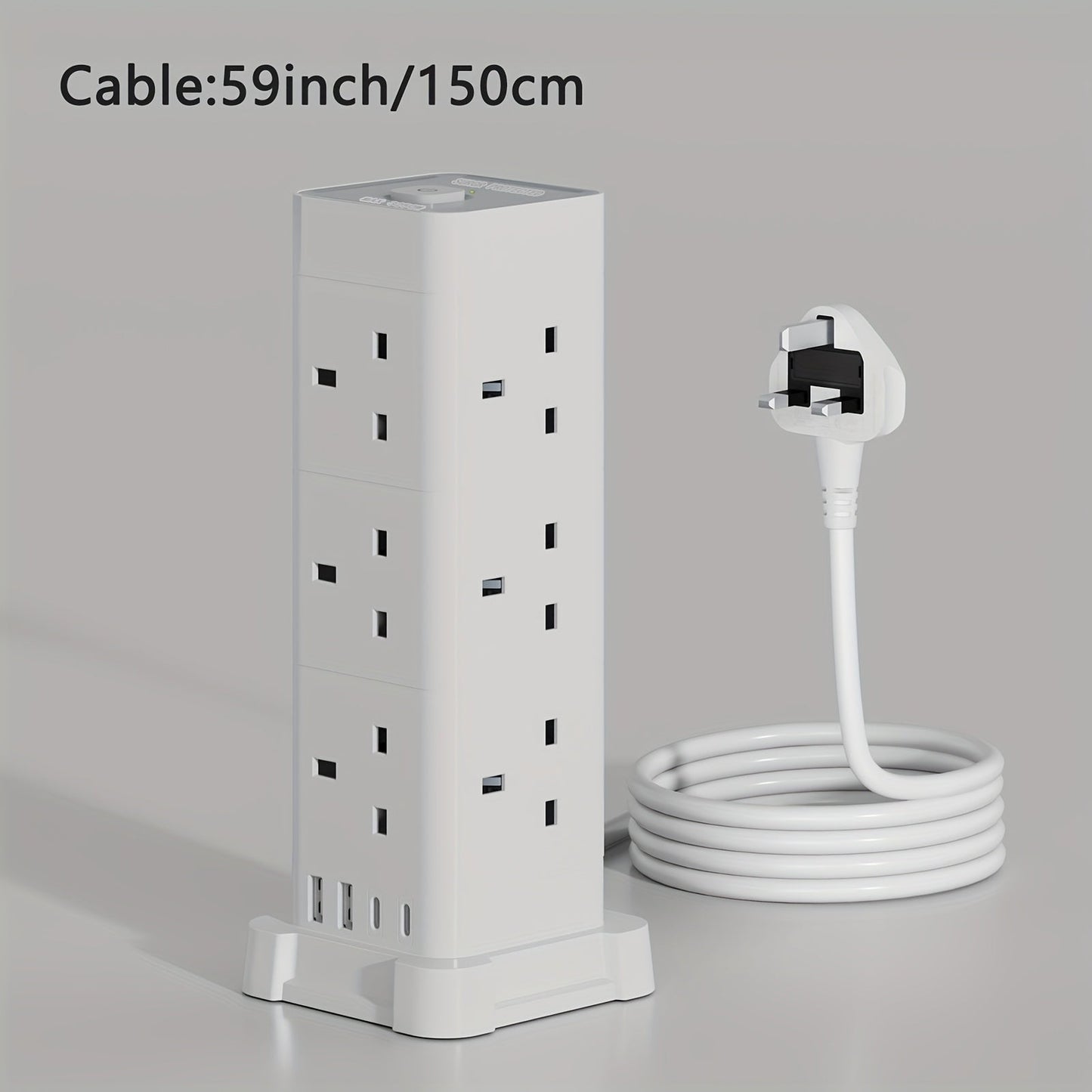 12-Outlet Tower Extension Lead with 4 USB Ports TJR3L6N