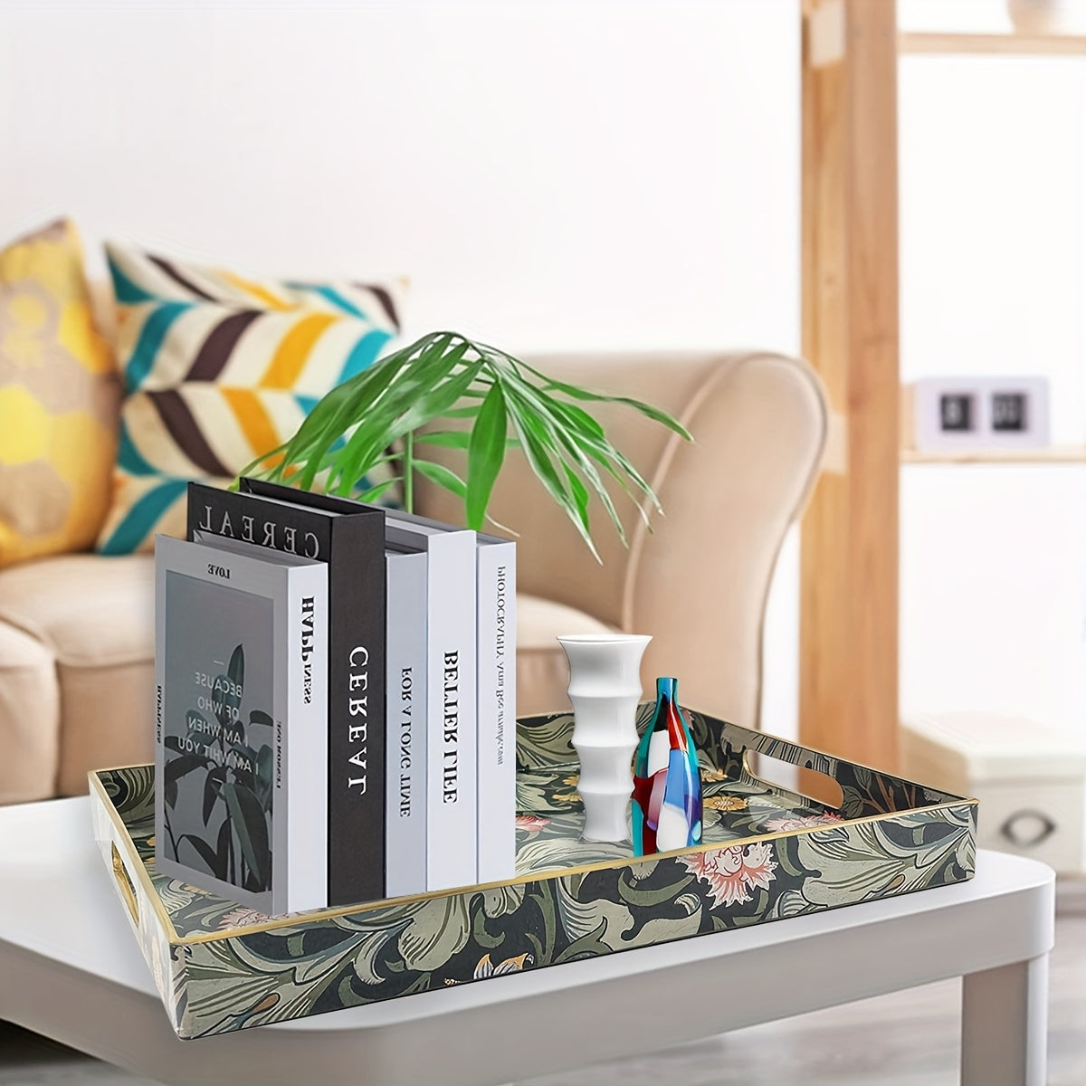 Decorative Serving Tray with Handles - SI2K