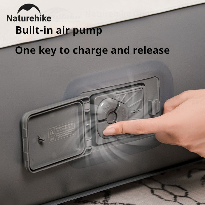 Naturehike Inflatable Bed With Build-in Air Pump Portable Lightweight 1-3 Persons Camping Luxury Sleeping Bed PVC Inflatable Thicken Pad Travel