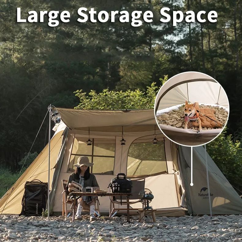 Naturehike Village 5.0 Automatic Tent Gen 1 4 Person Outdoor Camping Glamping Tent Windproof Waterproof Quick Build Camp Cabin Style Family Shelter 5