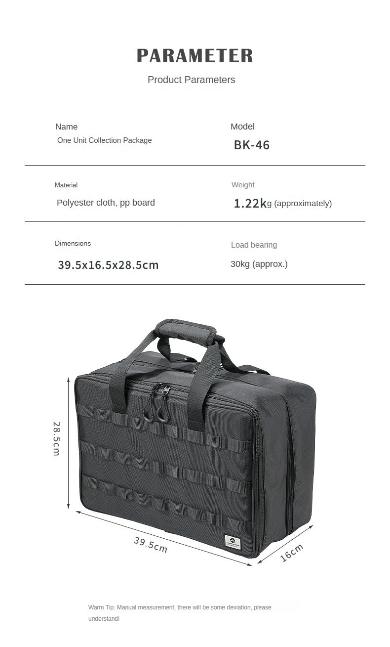 Campingmoon BK-46 Tactical Storage Bag Portable Lightweight IGT Compatible Black Large Integrated Grill Table Storage Tool Bag Accessories Add-ons Outdoor Camping Equipment Tool Cookware Utensil