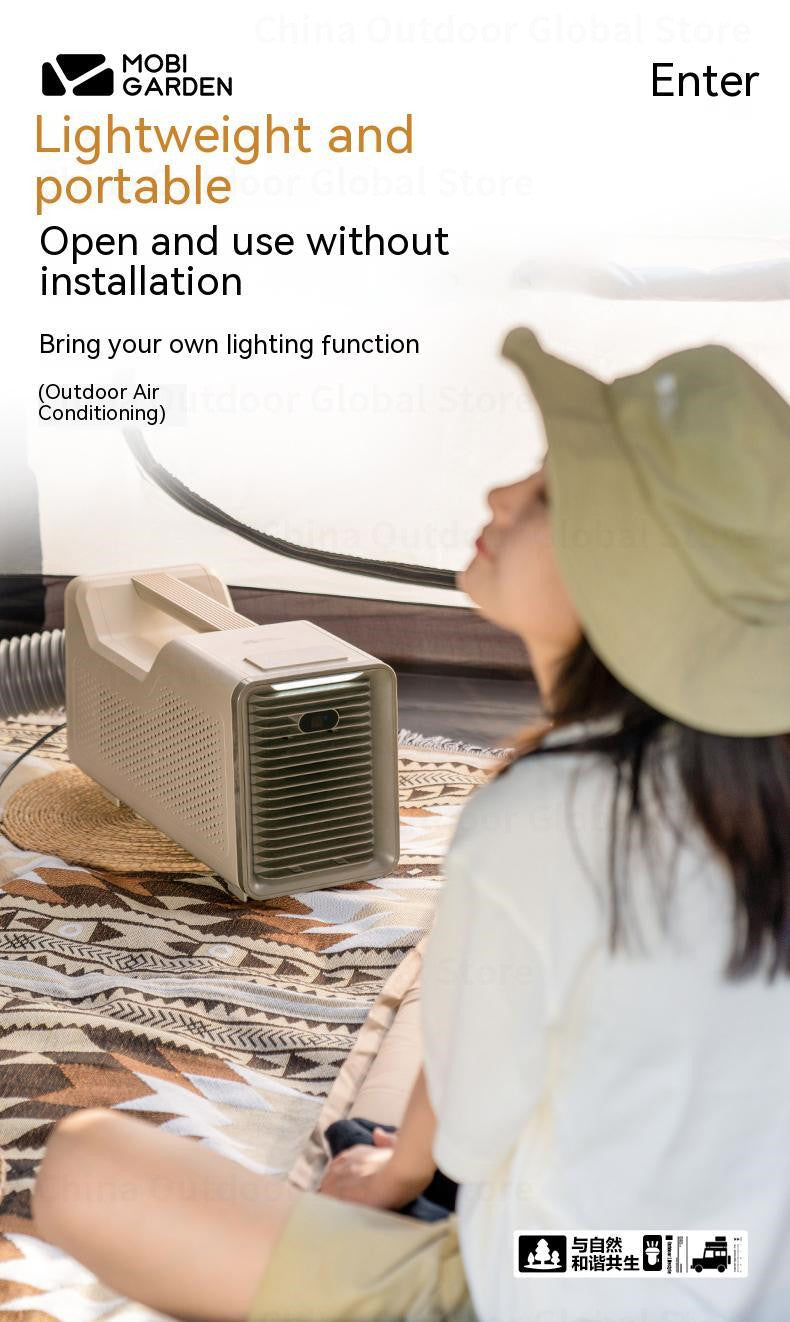 MOBI GARDEN Mobile Air Conditioner Outdoor Portable Fan Integrated Car Cooler 450W Cooling Camping Tent Indoor Car Cooling Fan With Built-in Lighting