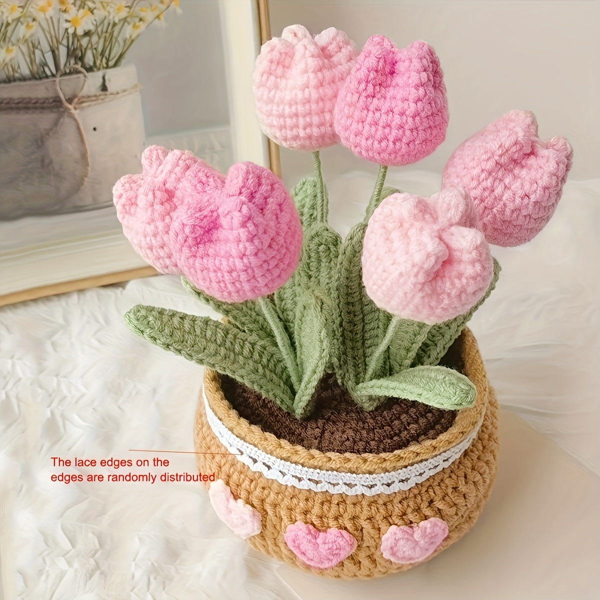 Handcrafted Crochet Tulip Dashboard Ornament - ES0C