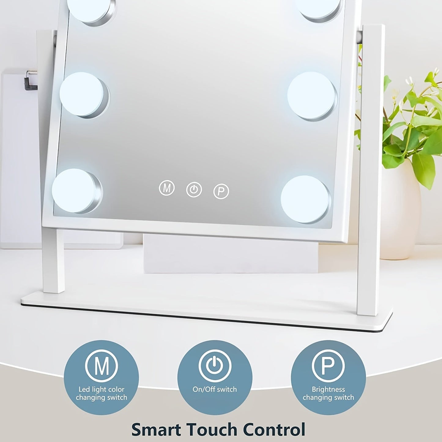 Hollywood Makeup Mirror with 3 Color Modes and 9 Adjustable LED Bulbs - XI2K