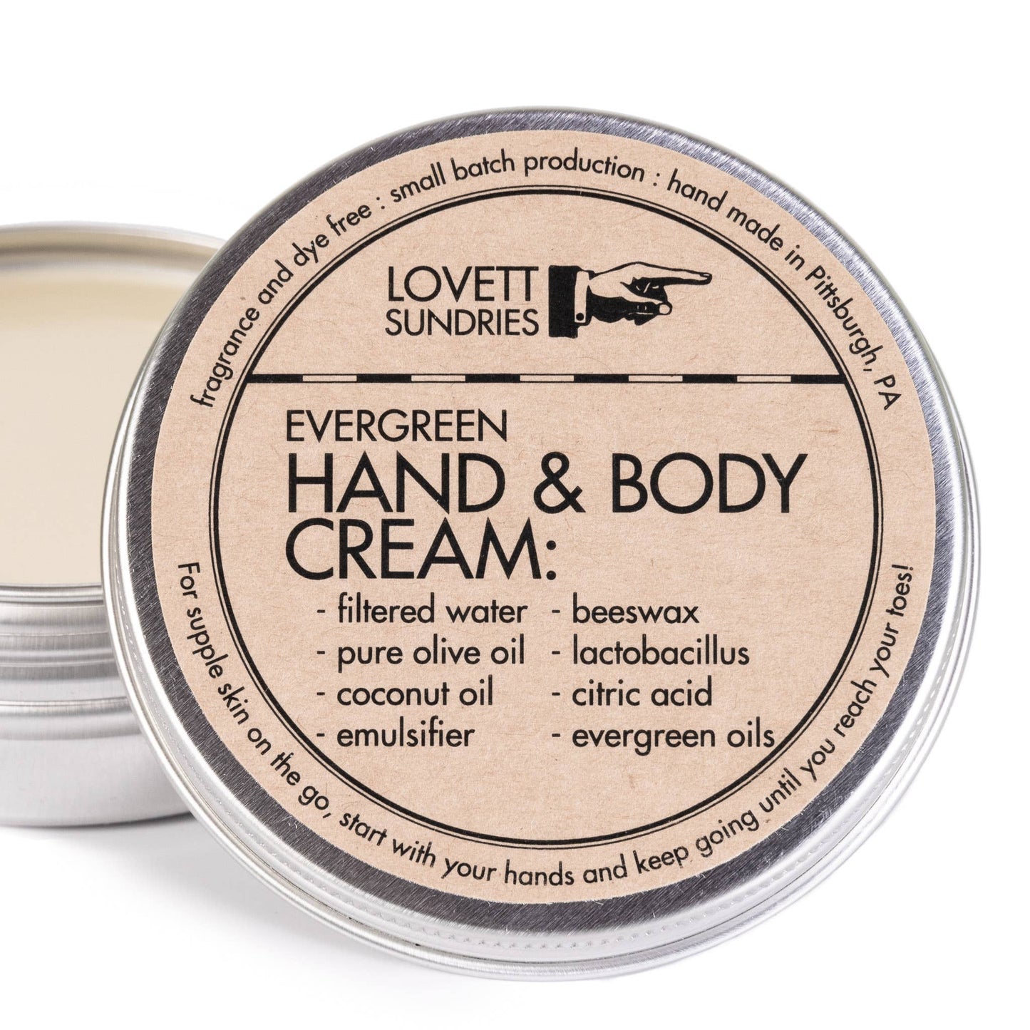 Lovett Sundries - Hand and Body Cream - Travel Size: Peppermint Rosemary