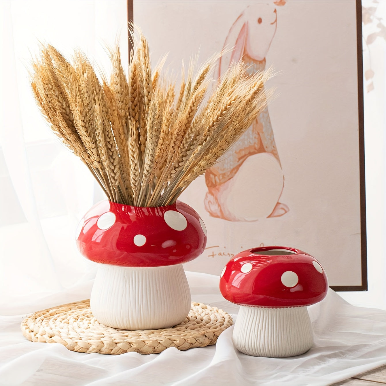 Modern Style Resin Mushroom Vase - F3BH