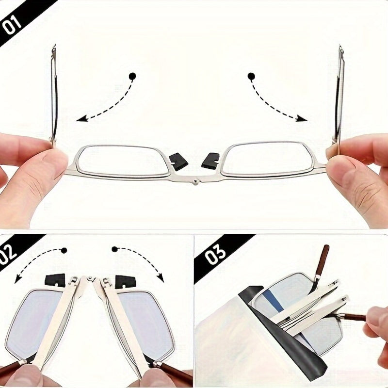 Portable Foldable Metal Reading Glasses-CUF2