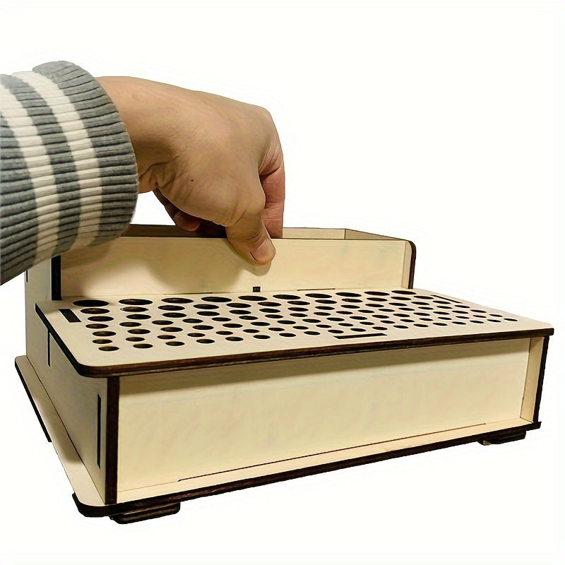 Beige Wooden Craft Organizer Box - SCI0