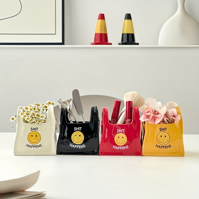 Ceramic Tote Bag Design Desk Organizer - M2DC
