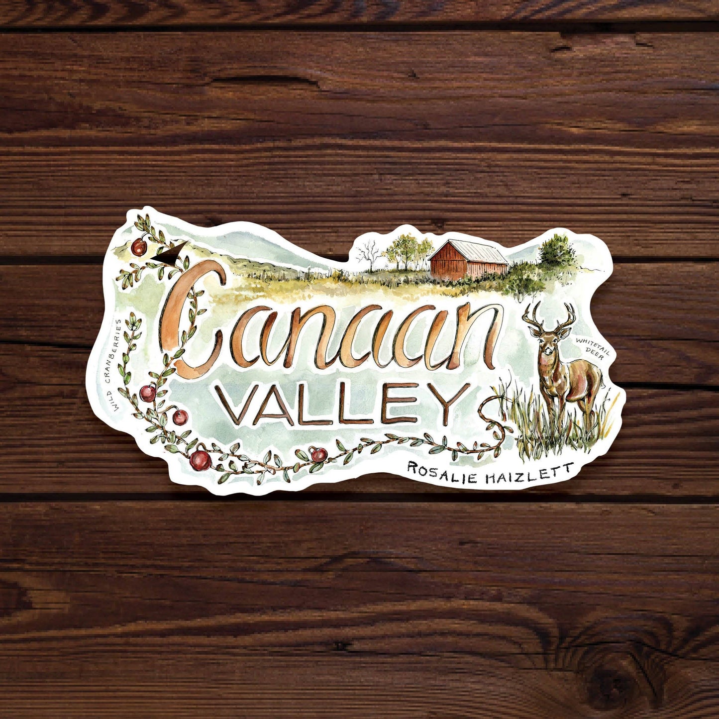 Rosalie Haizlett Illustration - Canaan Valley Waterproof Sticker