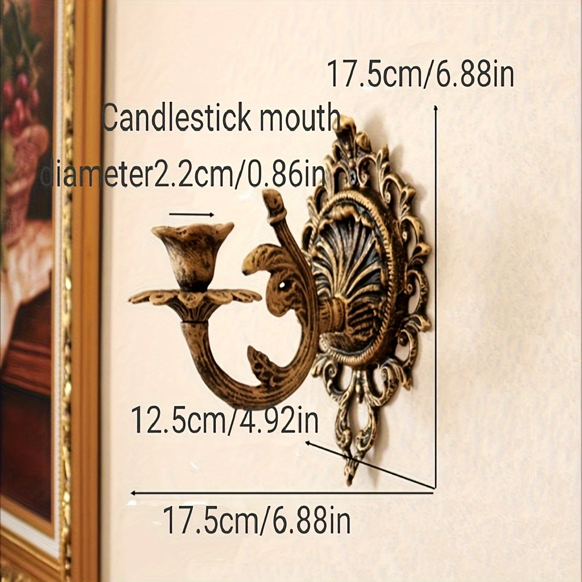 Vintage Romantic Iron Candle Sconce - FN2L