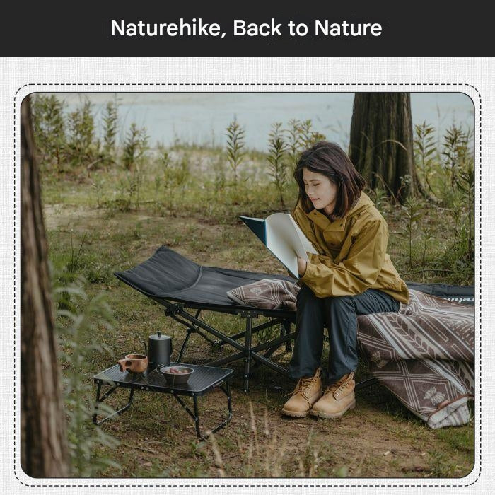 Naturehike Foldable Cot Bed Outdoor Compact Integrated Storage Lightweight Load Capacity 150kg Breathable No Assembly Required Iron Pipe Camping