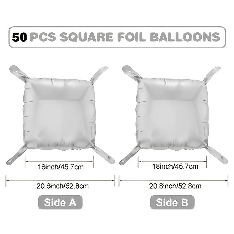 Silver Foil Balloon Wall Set  50pcs-JV4K