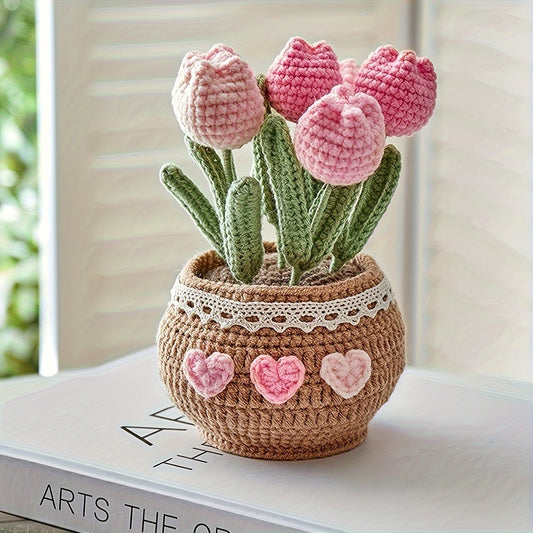 Handcrafted Crochet Tulip Dashboard Ornament - ES0C