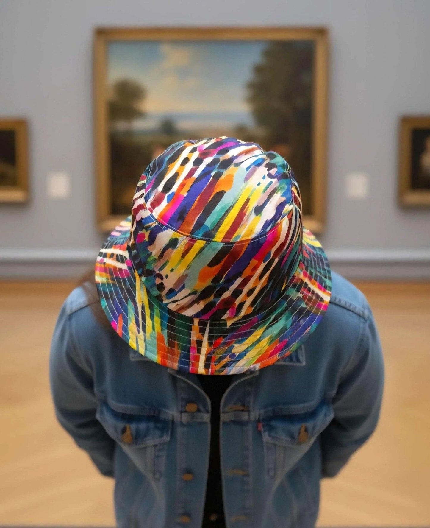 Kaleidoscope Geometric AOP Bucket Hat | Trippy Rainbow Rave Sun Hat for EDM Festivals & Bold Fits