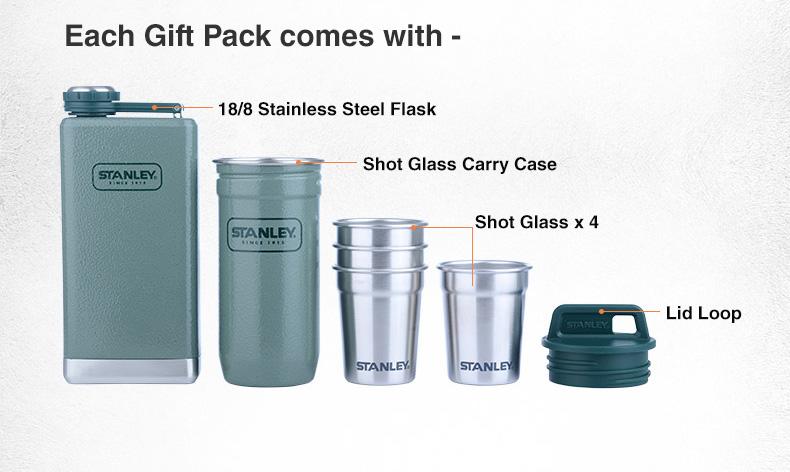 Stanley Adventure Stainless Steel Shots + Flask Gift Set