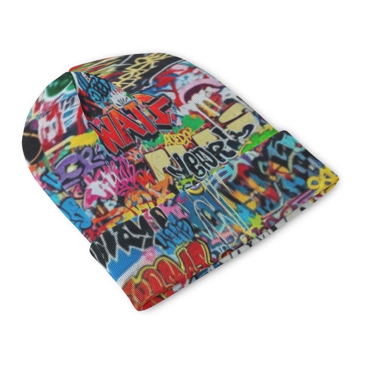 Liquid Glitch Beanie – Maximalist Graffiti Streetwear Hat