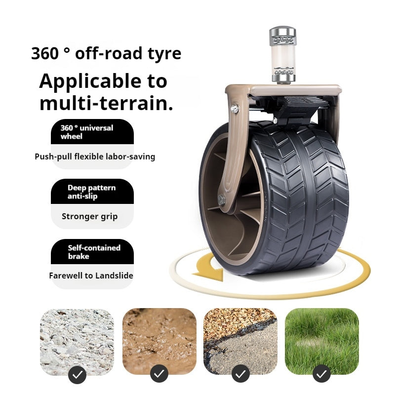 Naturehike Multi-Terrain Gathering Cart Multifunction Foldable Camping Trolley Large Capacity Outdoor Cart Wagon Collapsible 360°