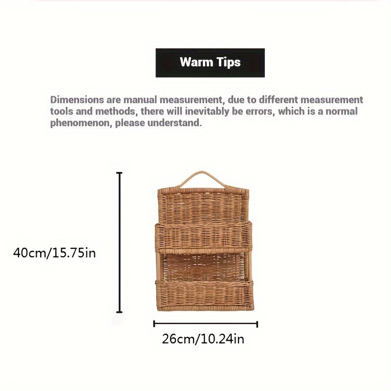 Vintage Nordic Style Rattan Wall-Mounted Basket - R3KL