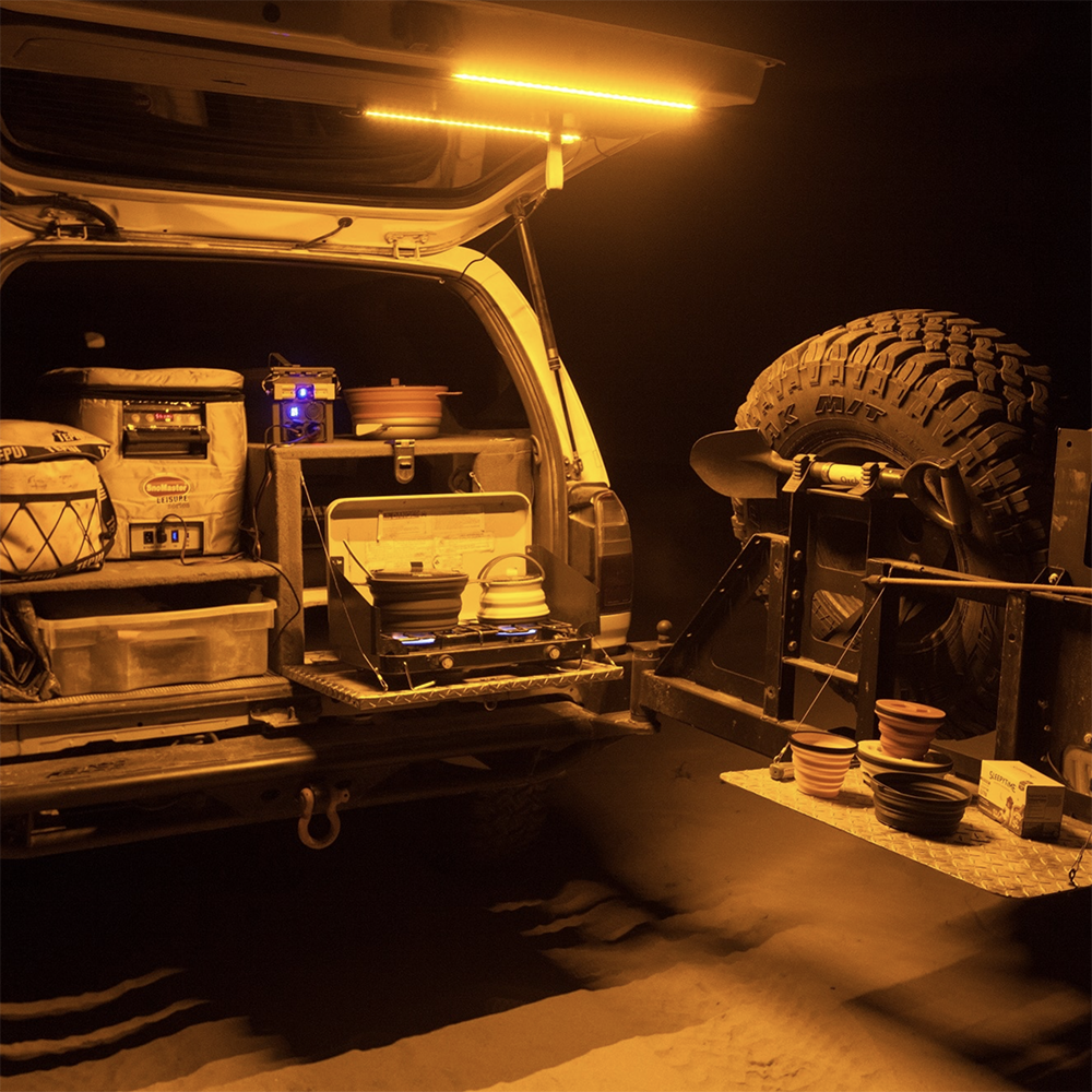 Hard Korr 2 Bar Orange/White LED Camping Light Kit With Diffusers