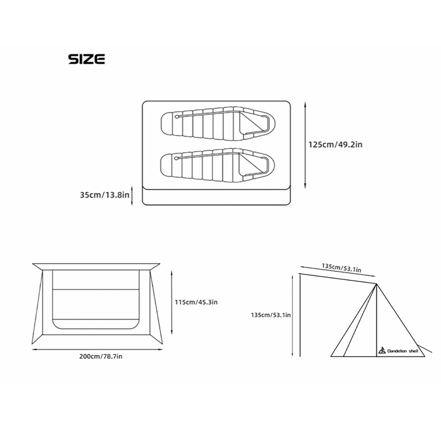 DS001 Camping Hot Tent 4 Season Tent 1-2 Person Water-resistant Wind-Resistant Lightweight