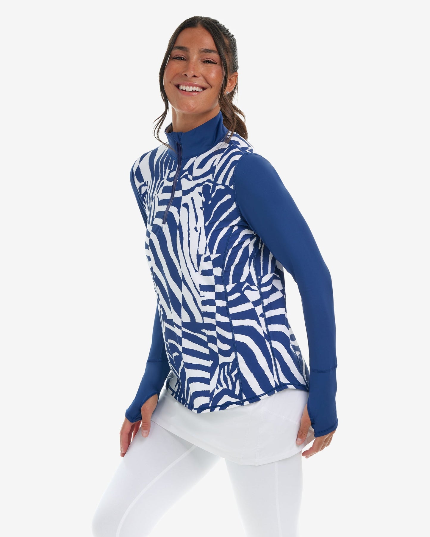 BLOQUV x JANTZEN - WOMEN'S RELAXED MOCK ZIP TOP (3002J)