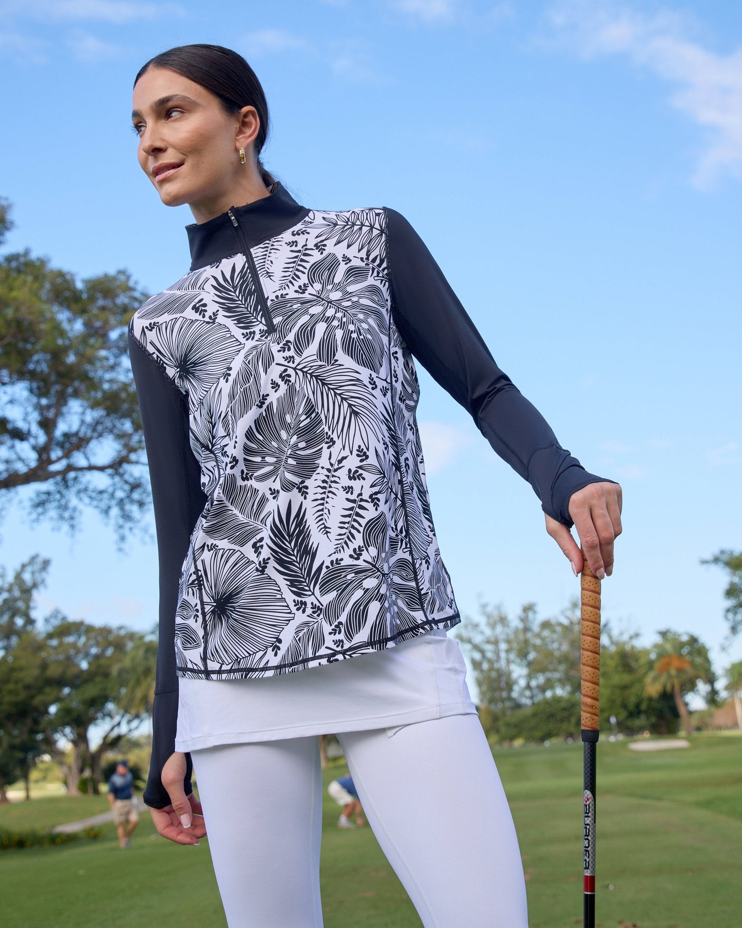 BLOQUV x JANTZEN - WOMEN'S RELAXED MOCK ZIP TOP (3002J)