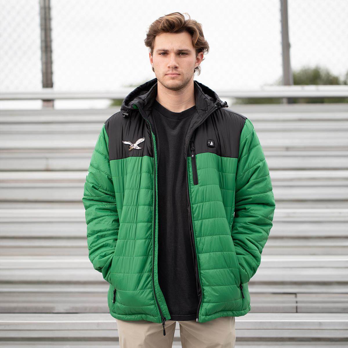 ActionHeat Philadelphia Eagles 5V Men's Colorblock Puffer Battery Heated Jacket