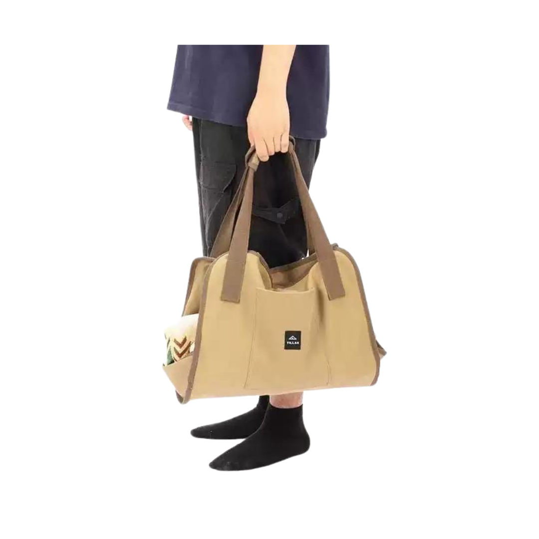 Tillak Firewood Stand Bench Storage Rack with Carrying Bag