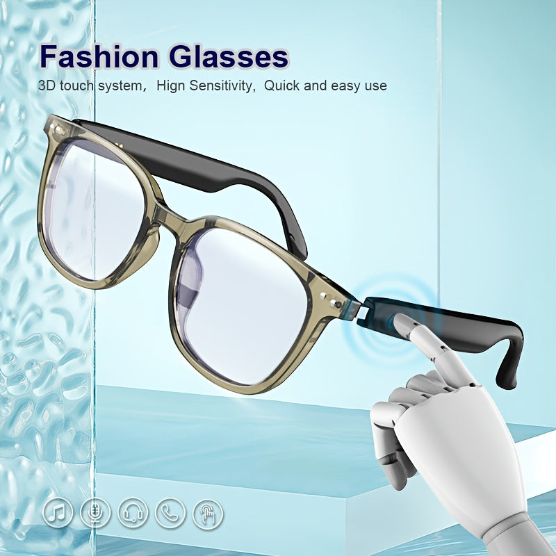 Smart Audio Glasses, Touch Control, Built-In Mic for Calls TJR4K2B